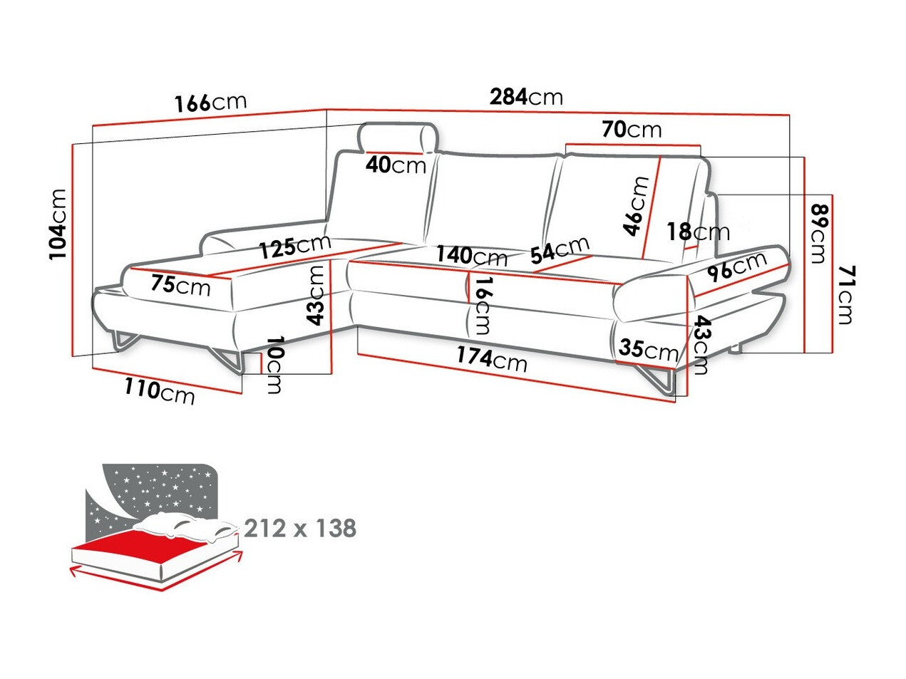 Stūra dīvāns Kingston 108