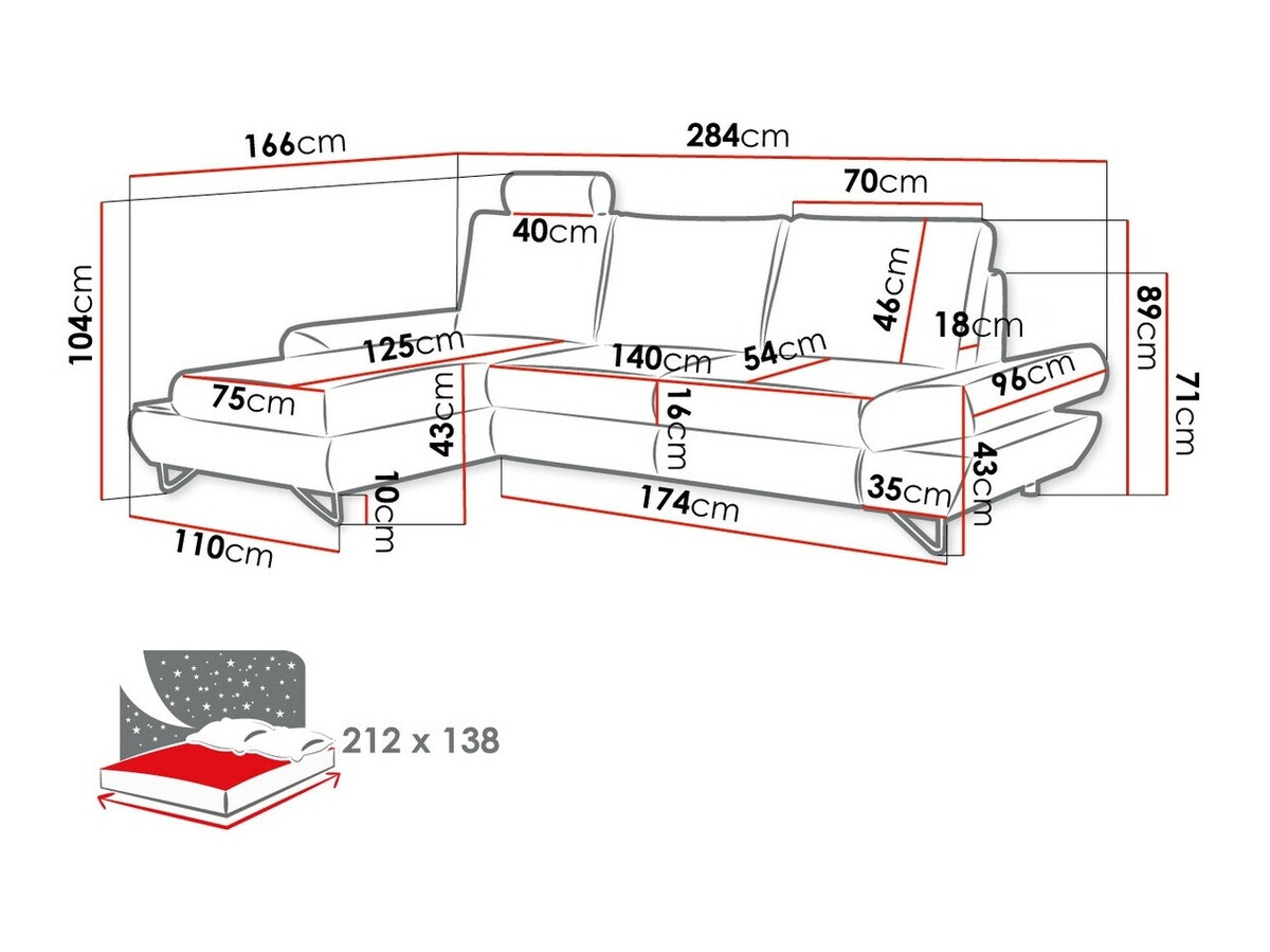 Stūra dīvāns Kingston 108