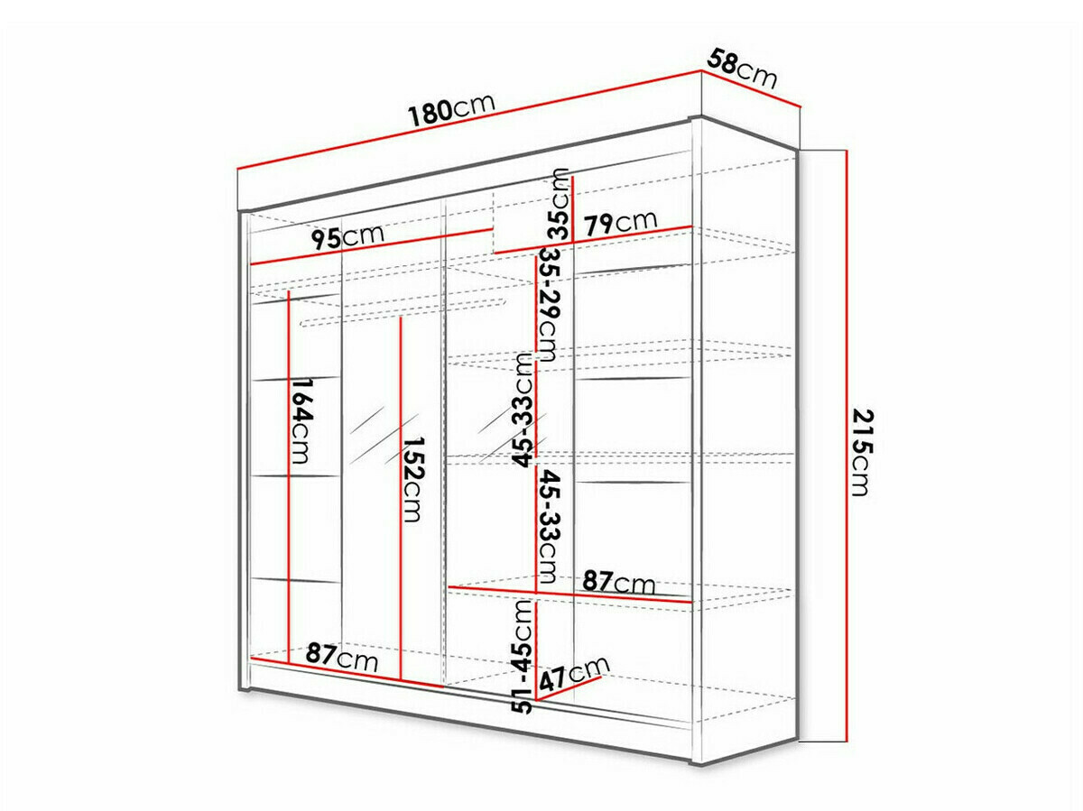Skapis Closico 154 (Melns)