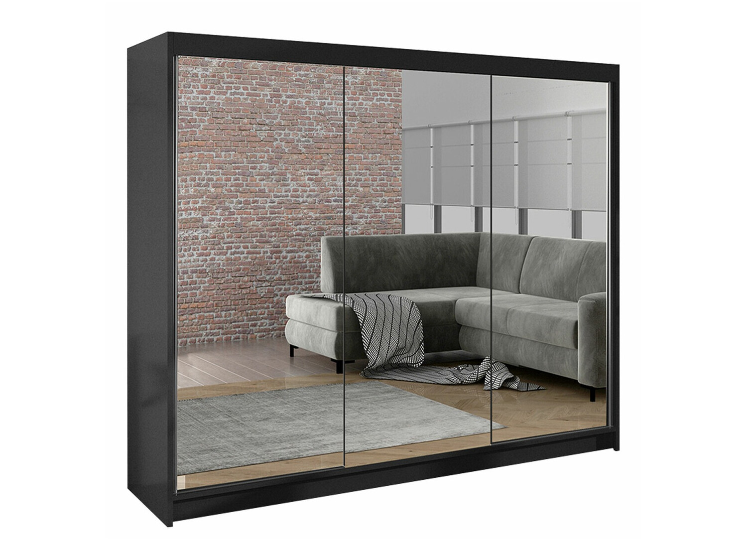 Skapis Closico 160 (Melns)