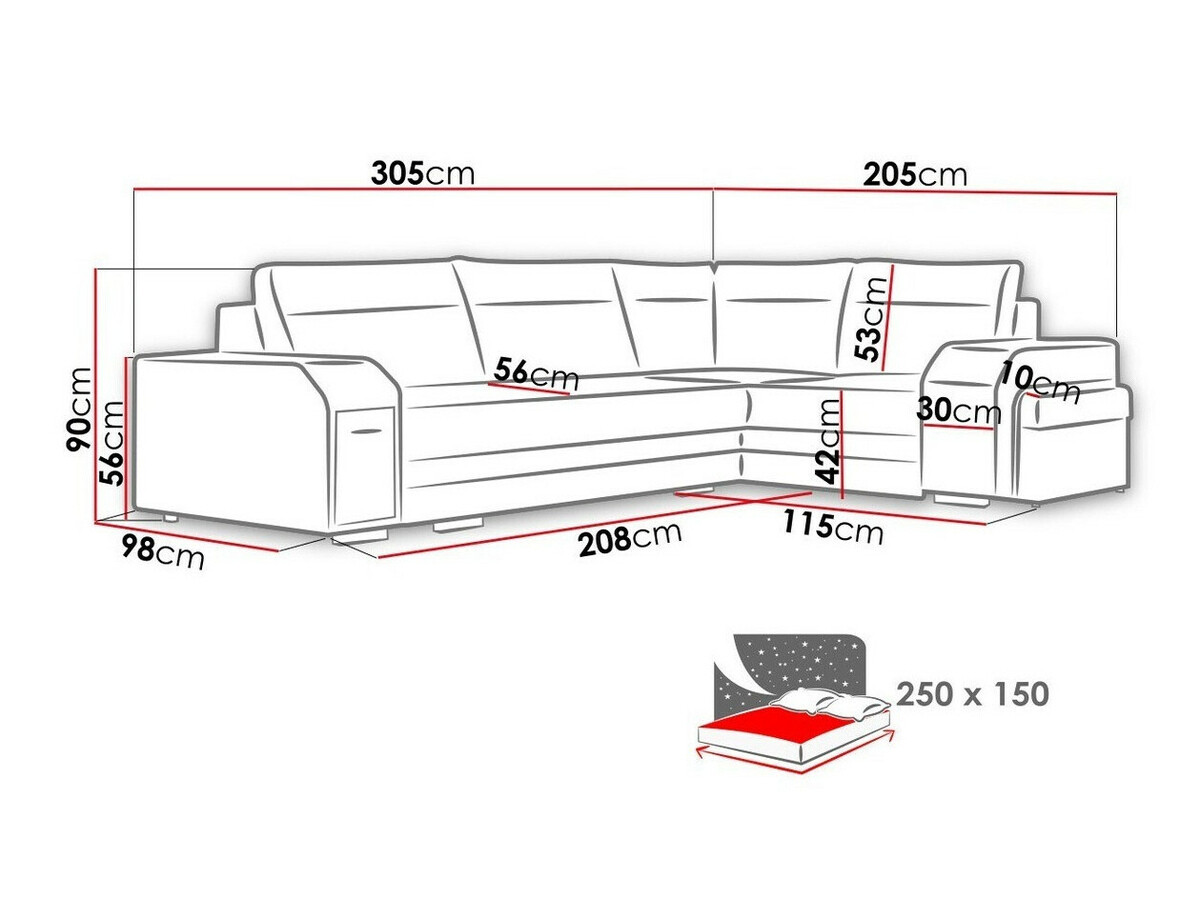 Stūra dīvāns Kingsport 101
