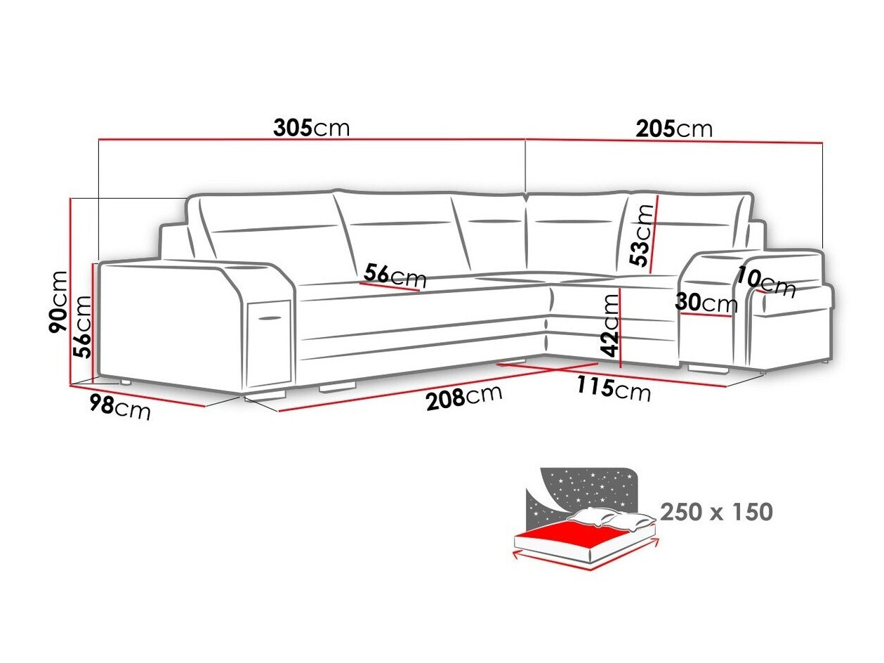 Угловой диван Kingsport 101