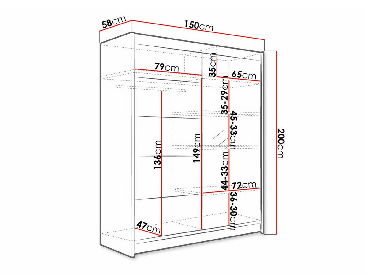 Шкаф Closico 143 (Белый + Чёрный)