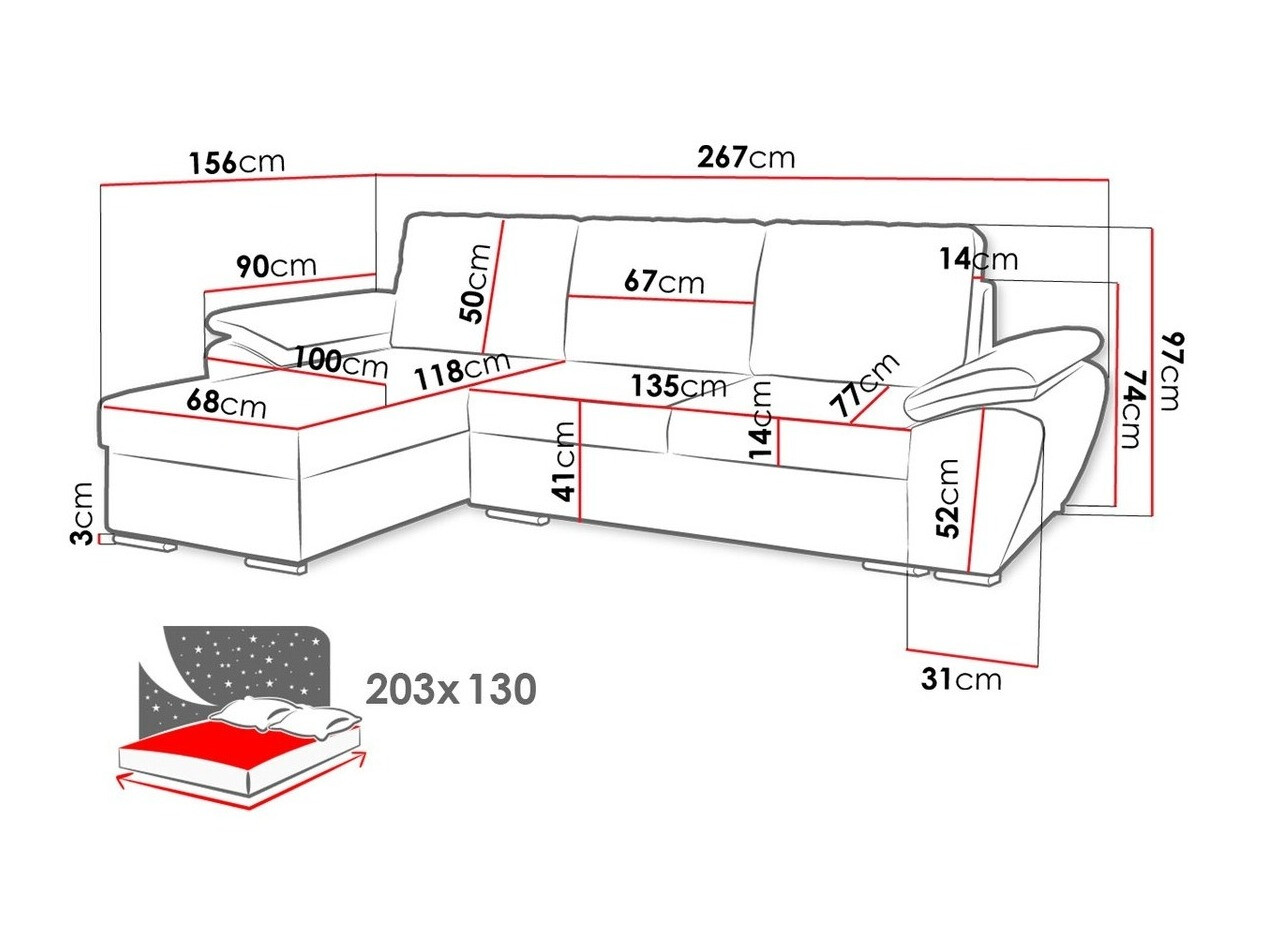 Stūra dīvāns Arvada 114