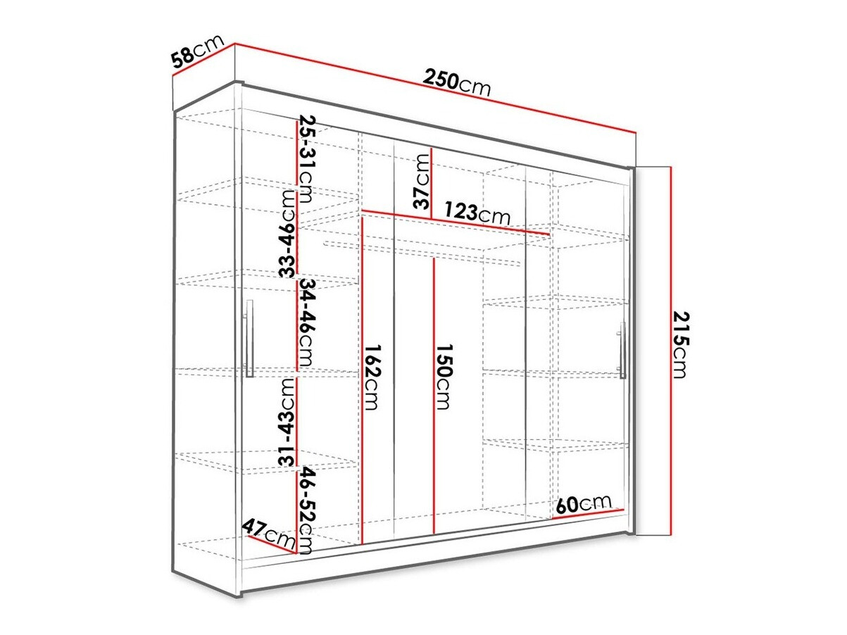 Skapis Closico 118 (Melns)