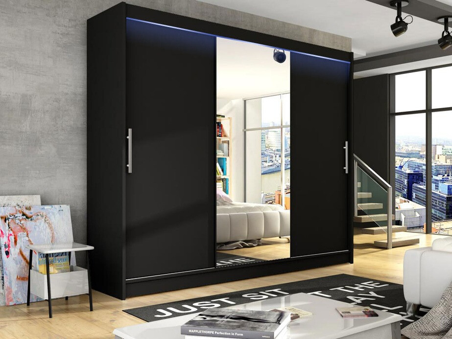 Skapis Closico 122 (Melns)