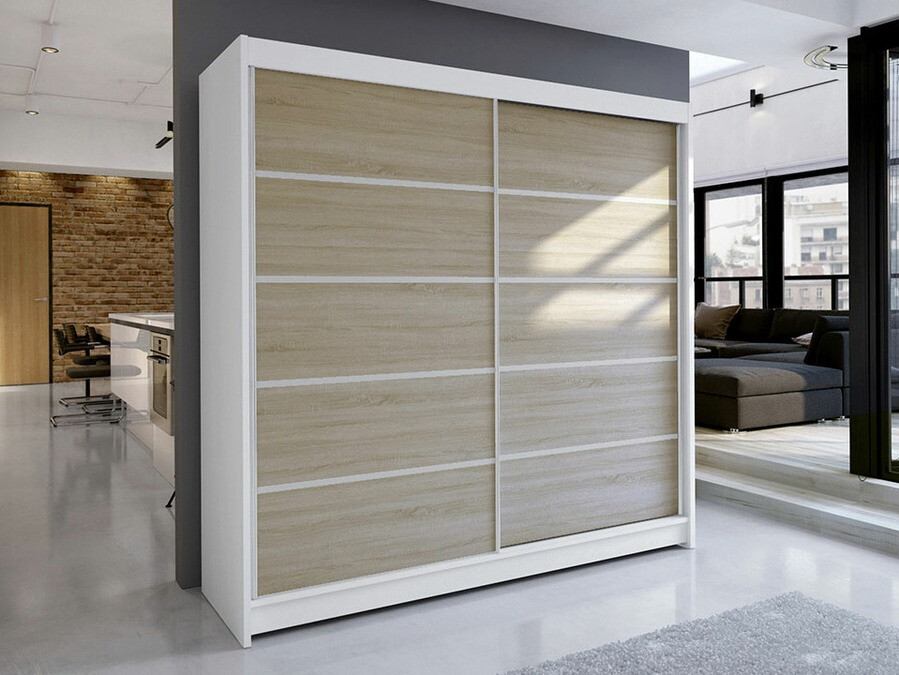 Skapis Closico 153 (Balts + Sonomas ozols)