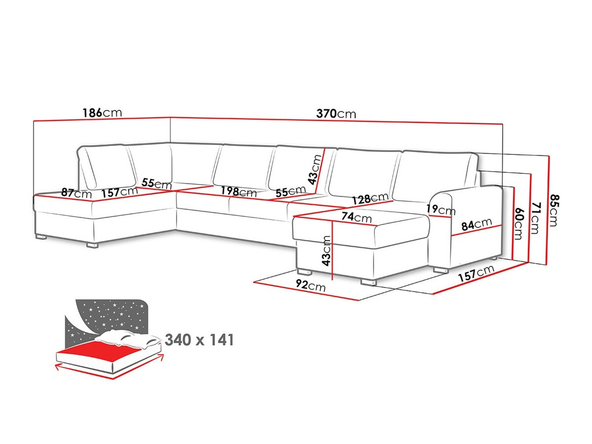 Stūra dīvāns Comfivo Flumen III (Abriamo 03)