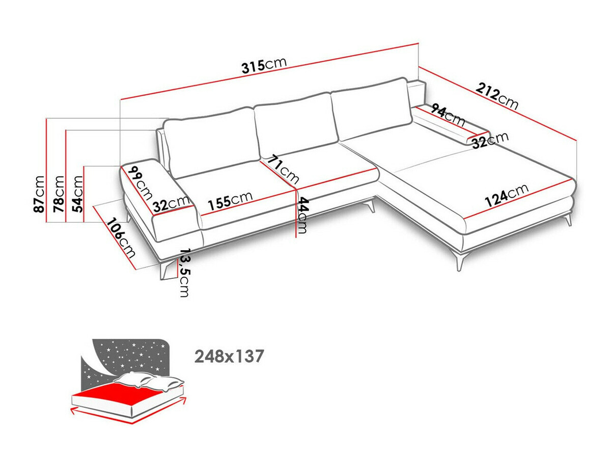 Stūra dīvāns Lincoln 136 (Soro 76)