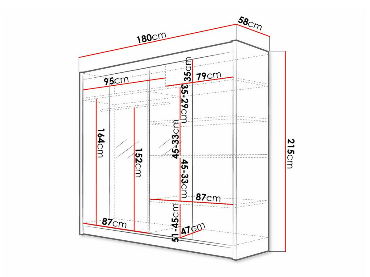 Skapis Closico 138 (Melns)