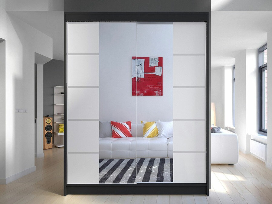 Skapis Closico 146 (Melns + Balts)