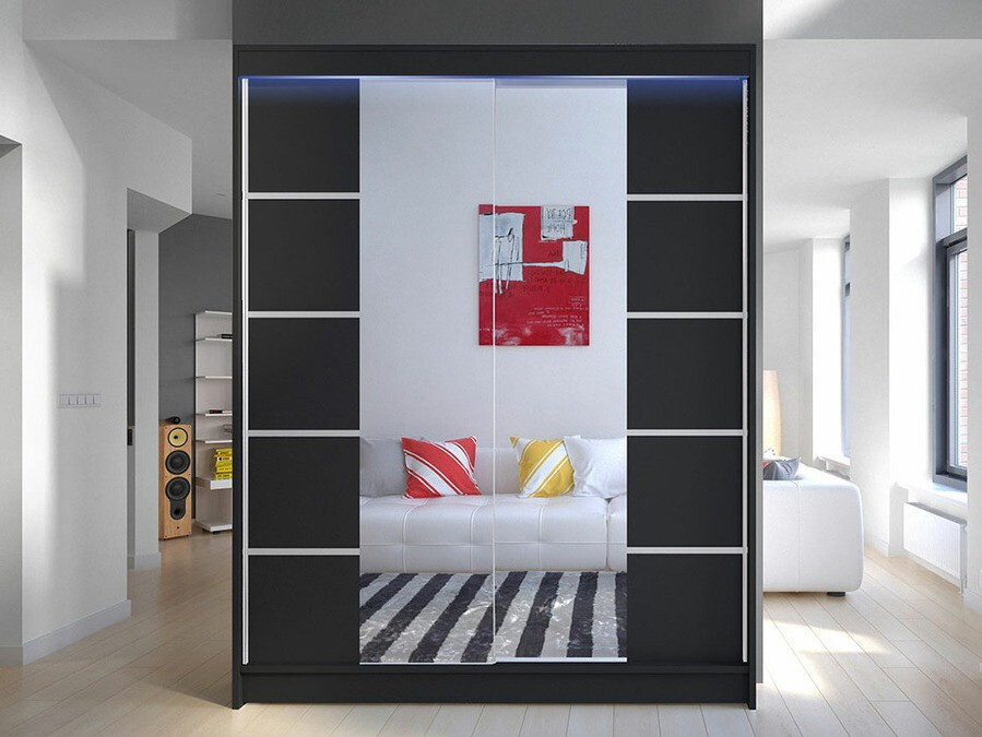 Skapis Closico 146 (Melns)