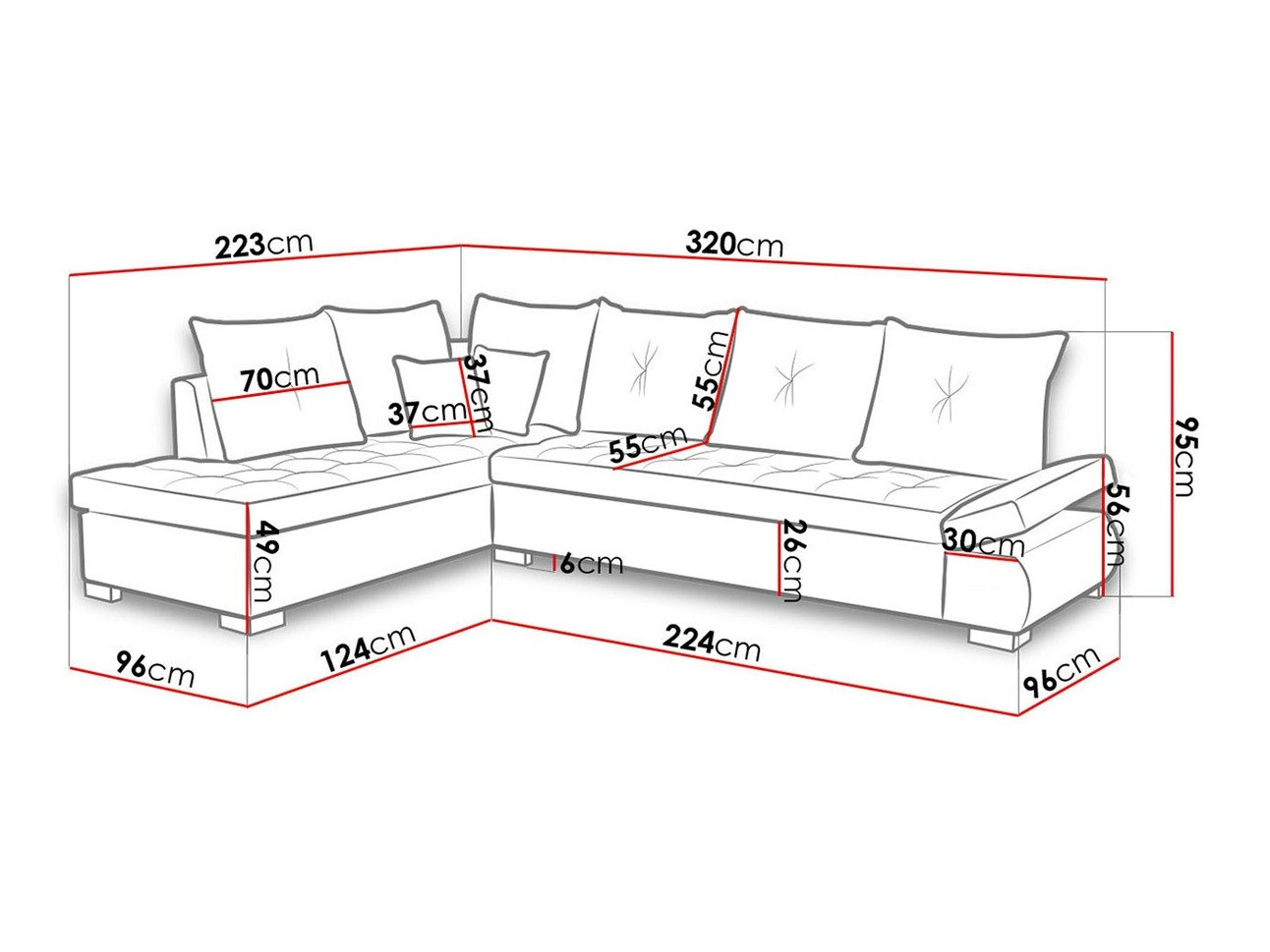 Stūra dīvāns Kingsport 105