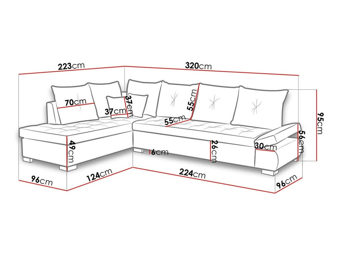 Stūra dīvāns Kingsport 105