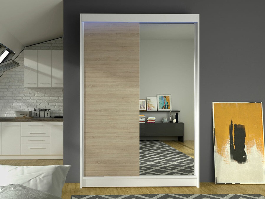 Шкаф Closico 147 (Белый + Сонома Дуб)