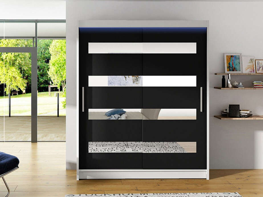 Skapis Closico 136 (Balts + Melns)