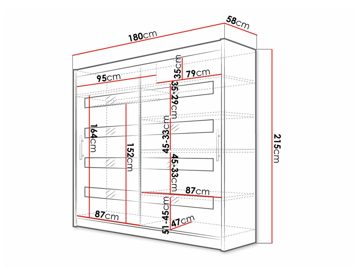 Шкаф Closico 156 (Белый + Глянцевый черный)