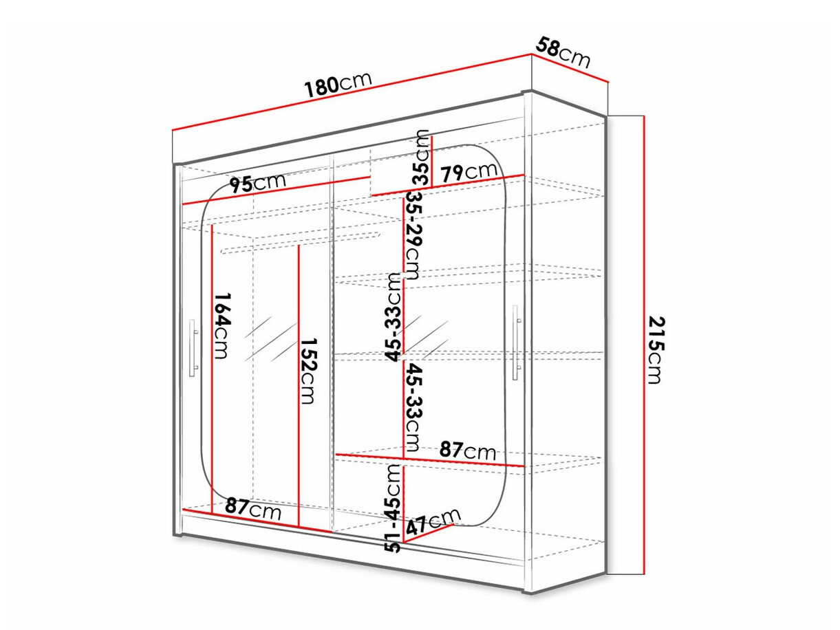 Skapis Closico 108 (Balts)