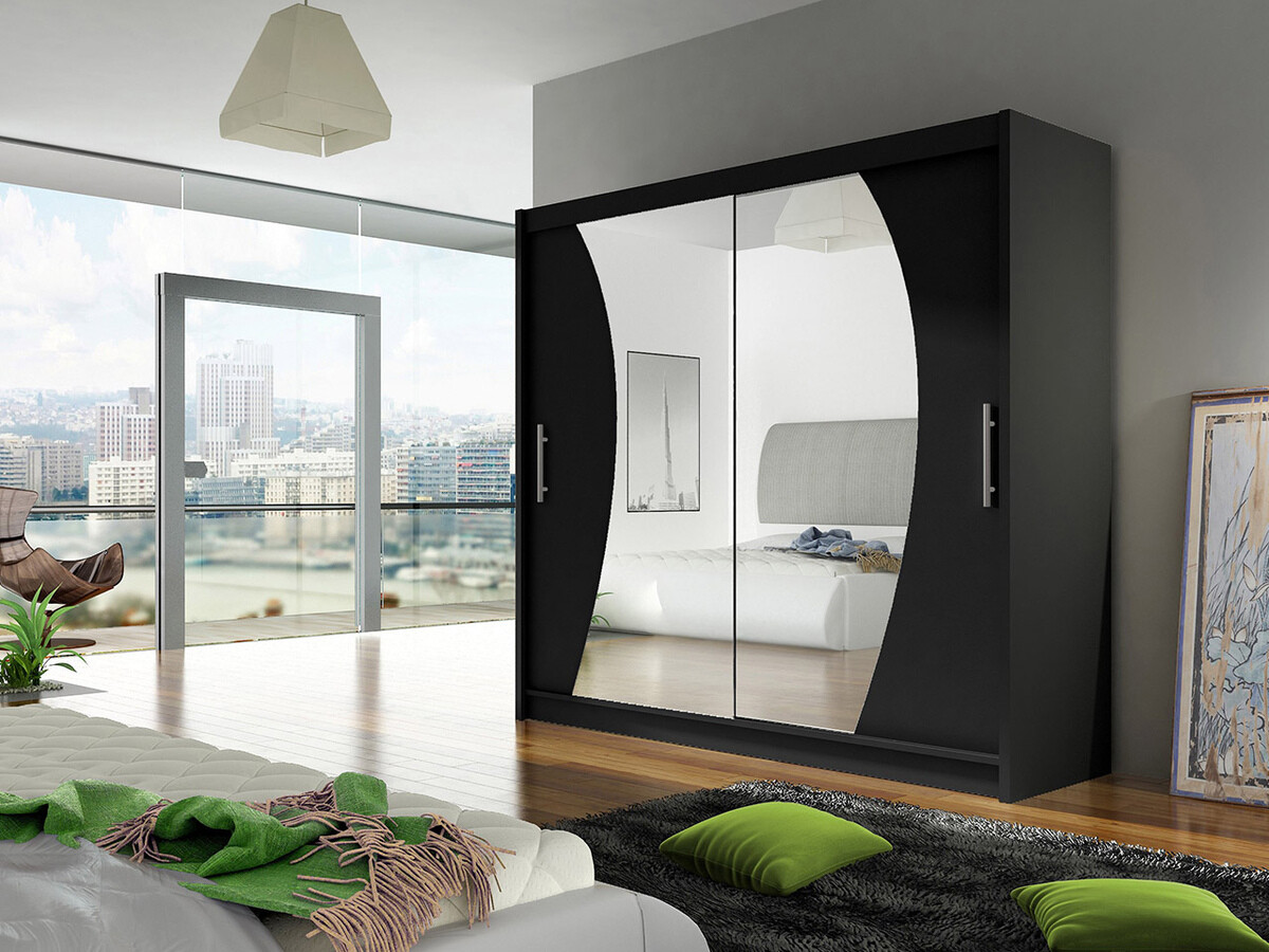 Skapis Closico 115 (Melns)