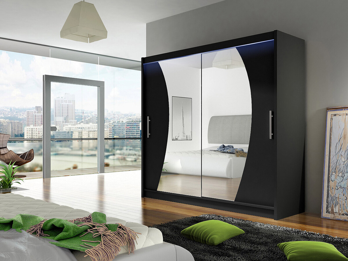 Skapis Closico 115 (Melns)