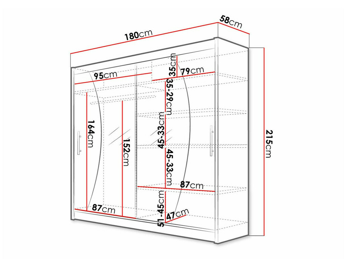 Skapis Closico 115 (Melns)
