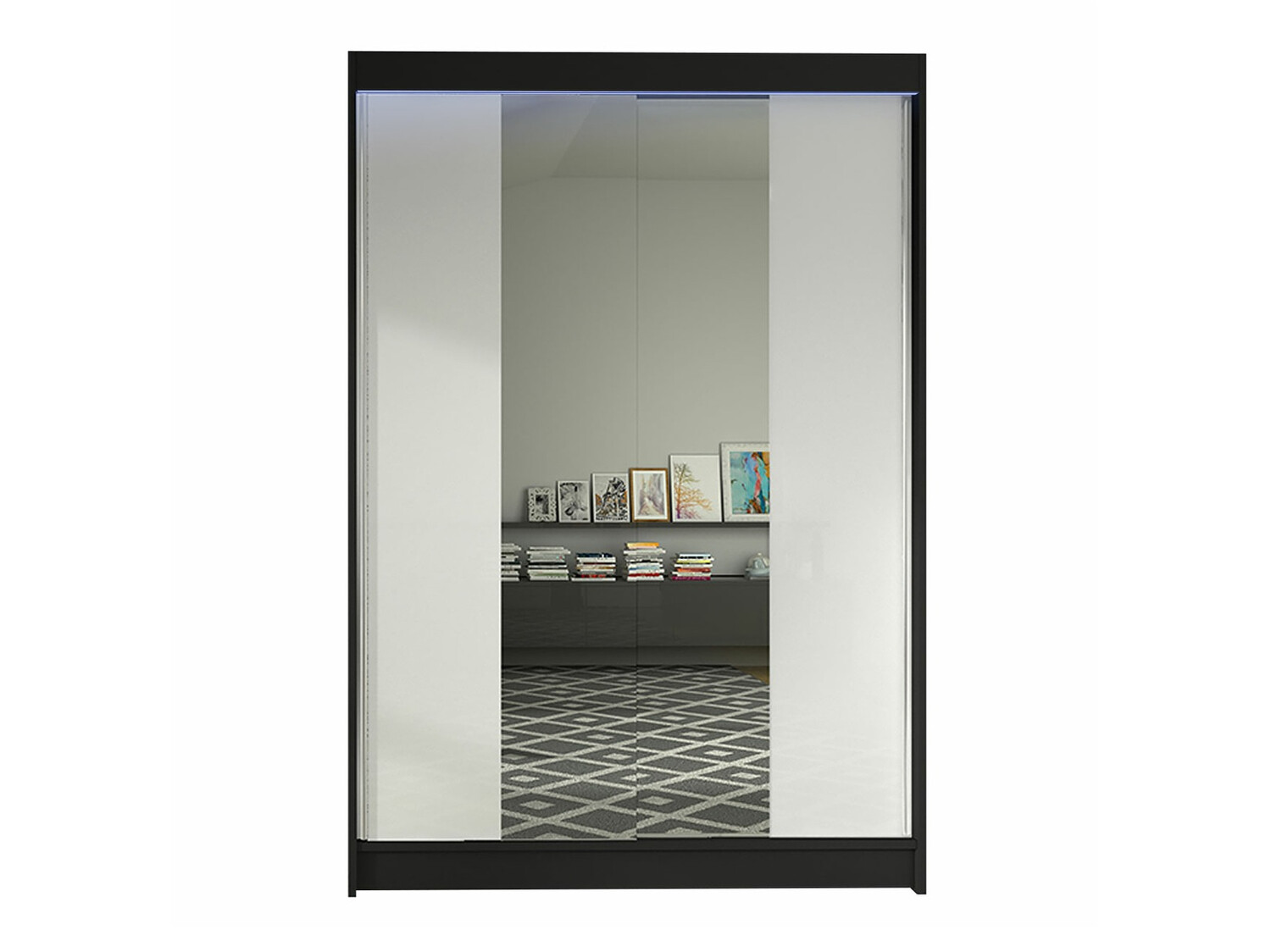 Skapis Closico 148 (Melns + Balts)