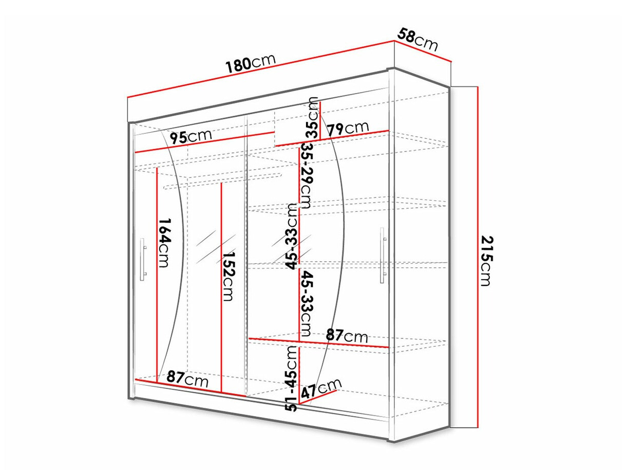 Skapis Closico Pallor IX (Melns)