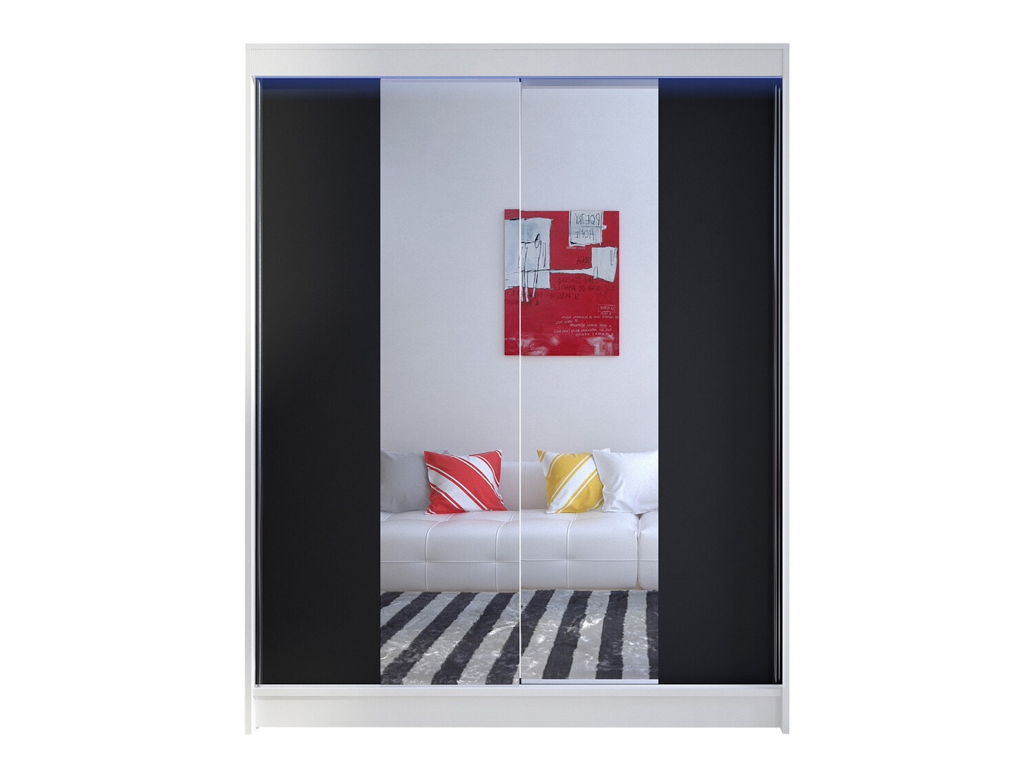 Skapis Closico Vastor II (Balts + Melns)