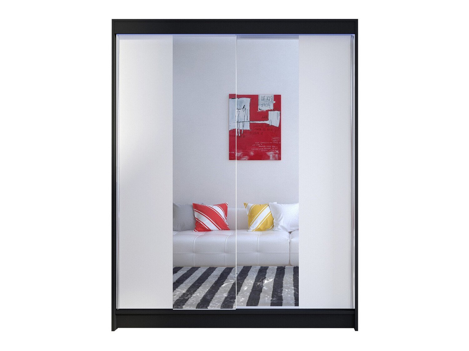 Skapis Closico Vastor II (Melns + Balts)