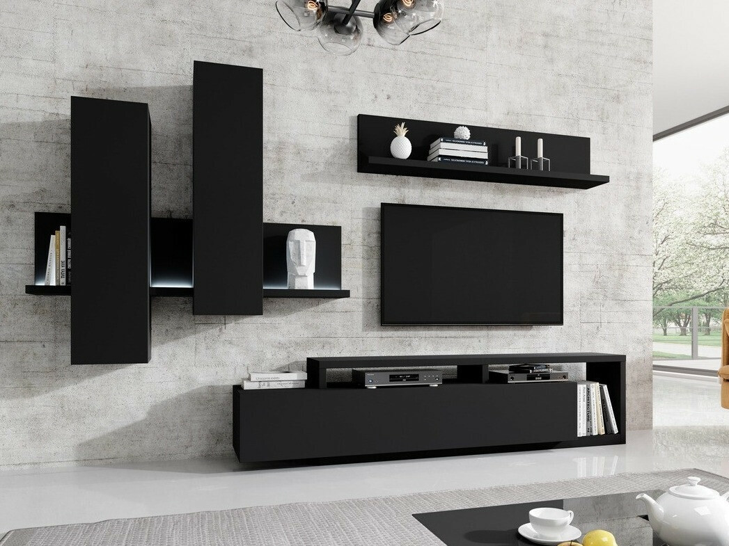 Viesistabas komplekts Lutiva 100 (Matēts melns)