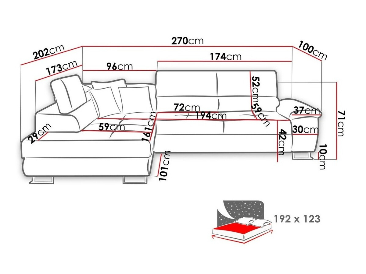Угловой диван Comfivo 167 (Soft 011 + Lux 06)