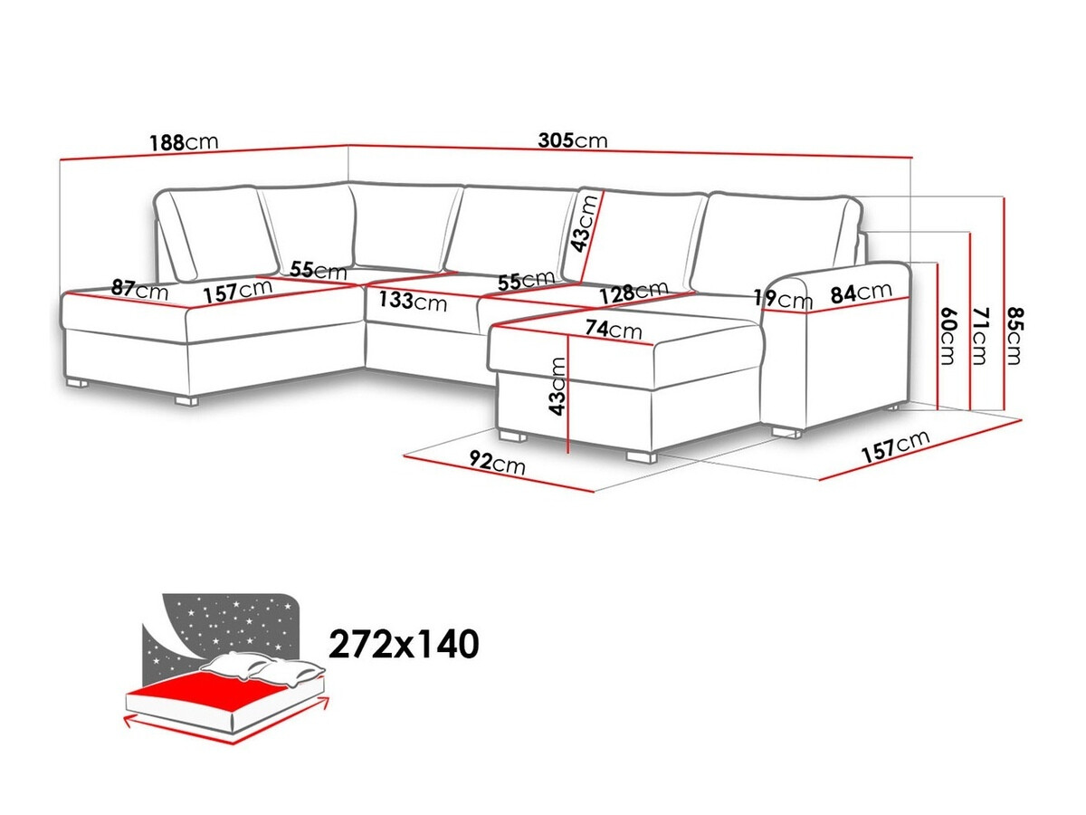 Stūra dīvāns Comfivo Flumen II (Abriamo 04)
