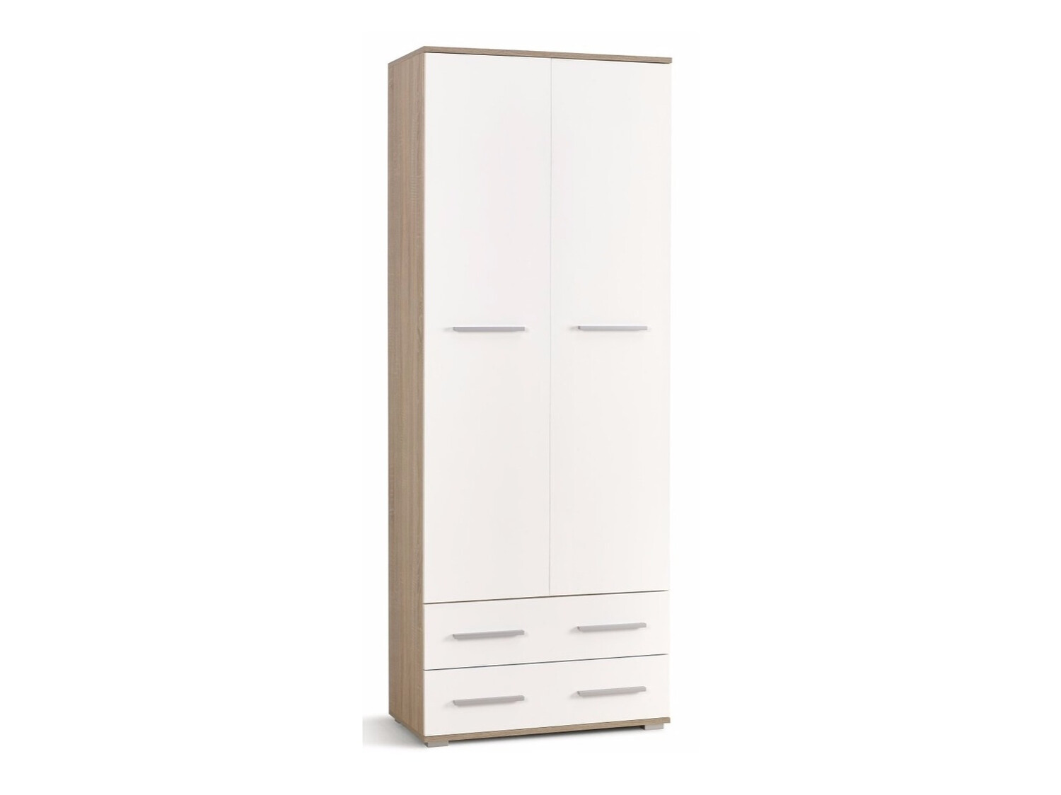 Стеллаж Cirveso 107 (Сонома Дуб + Глянцевый белый)