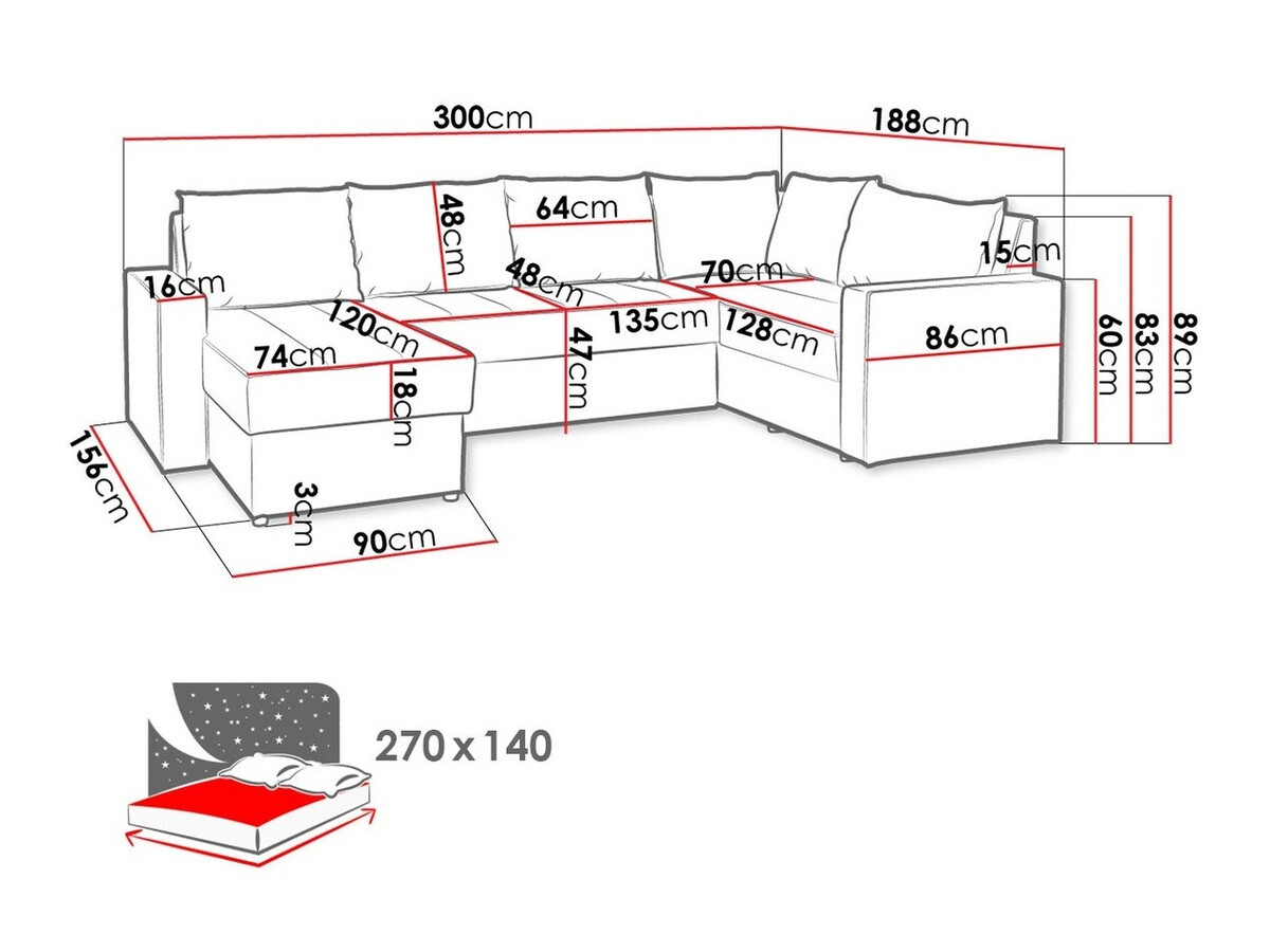 Stūra dīvāns Providence 144 (Montana 101 + MDL 5)