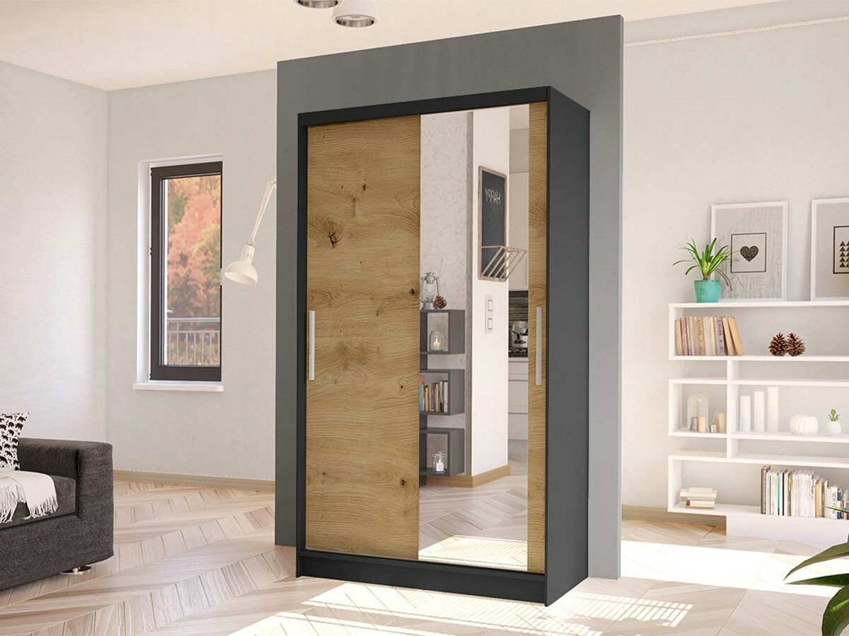 Skapis Closico Structor VI (Melns + Artisan ozols)