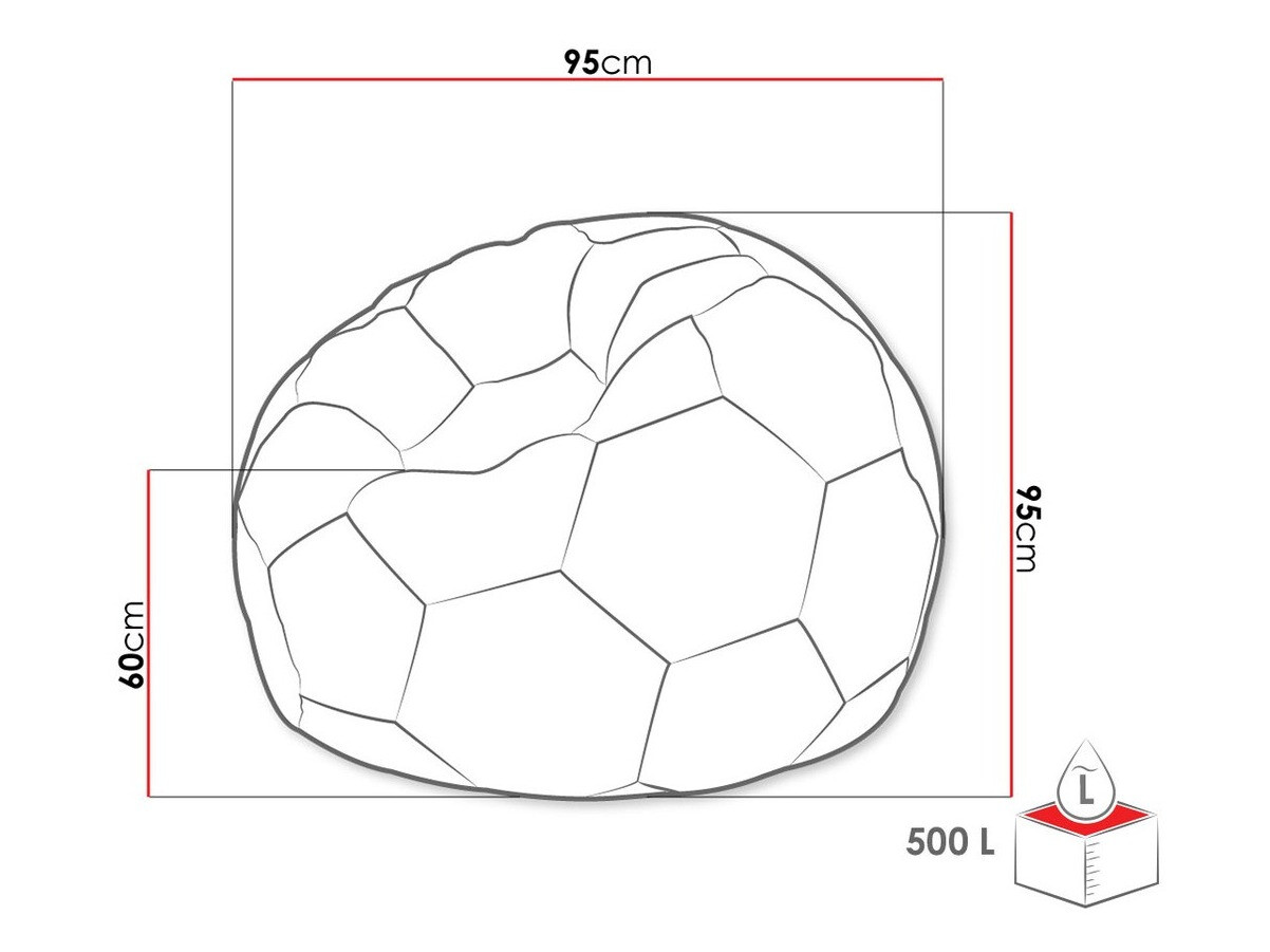 Кресло-мешок Comfivo 287 (Чёрный + Красный)