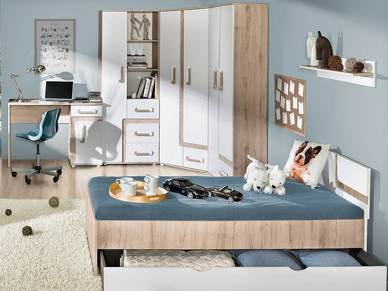 Кровать Levtala 112 (Светлый дуб + Белый)