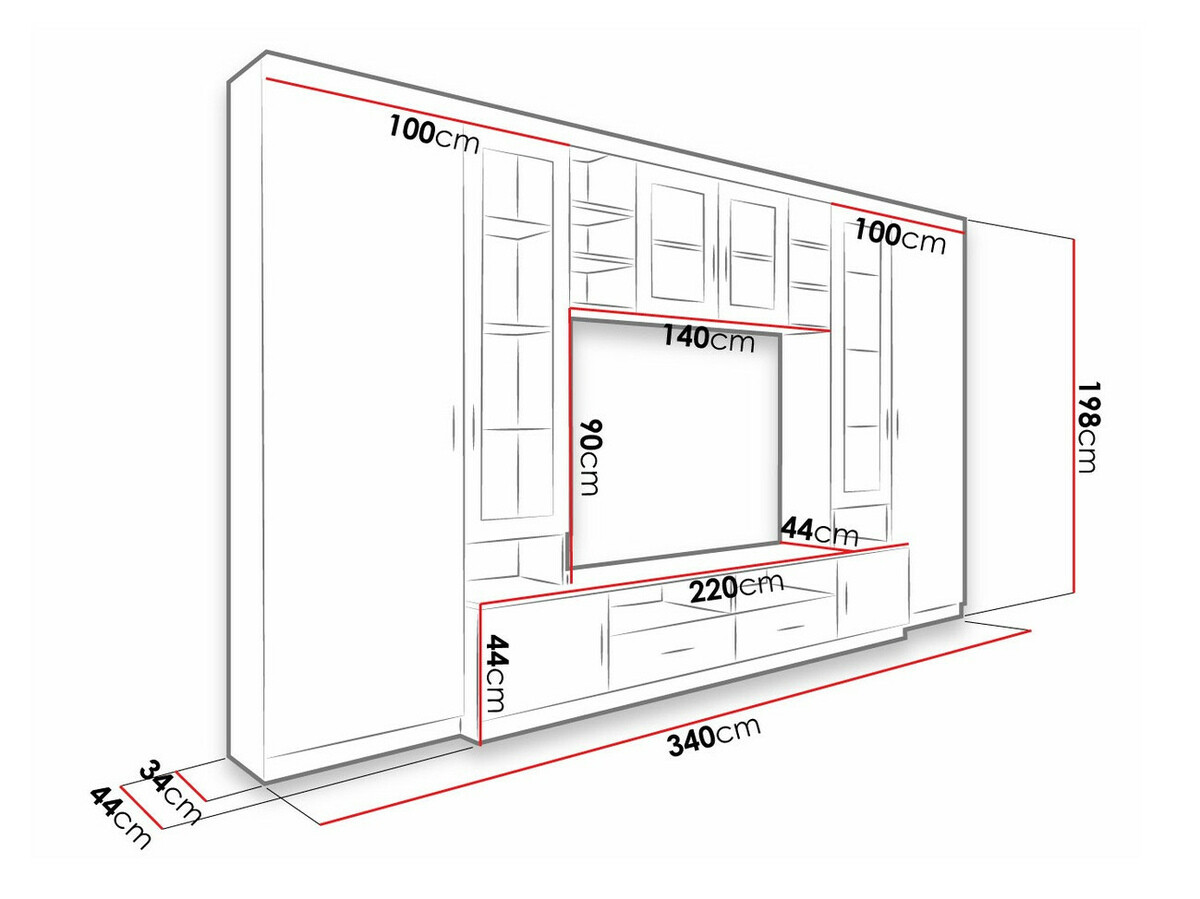 Набор для гостиной Tucson 108 (Сонома Дуб + Белый)