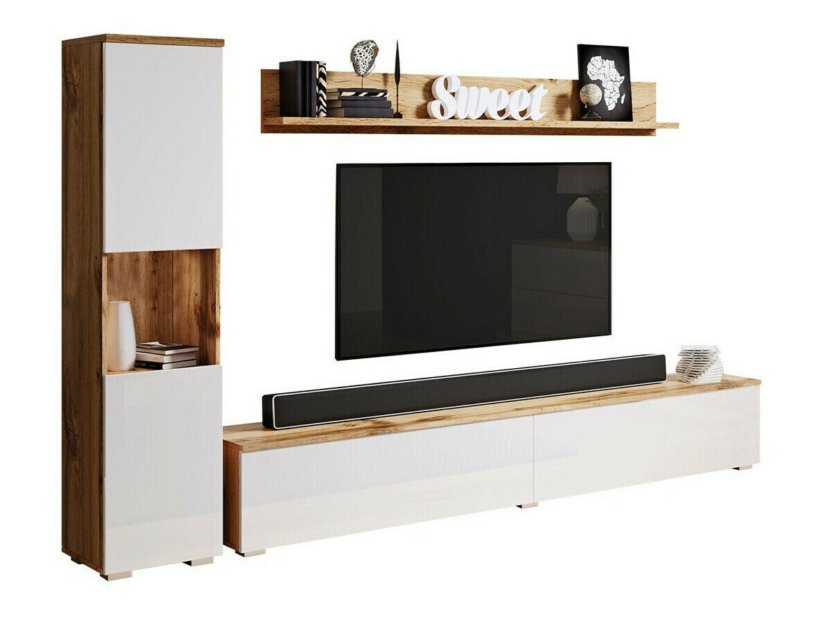 Viesistabas komplekts Sarasota 130 (Votan ozols + Glancēts balts)