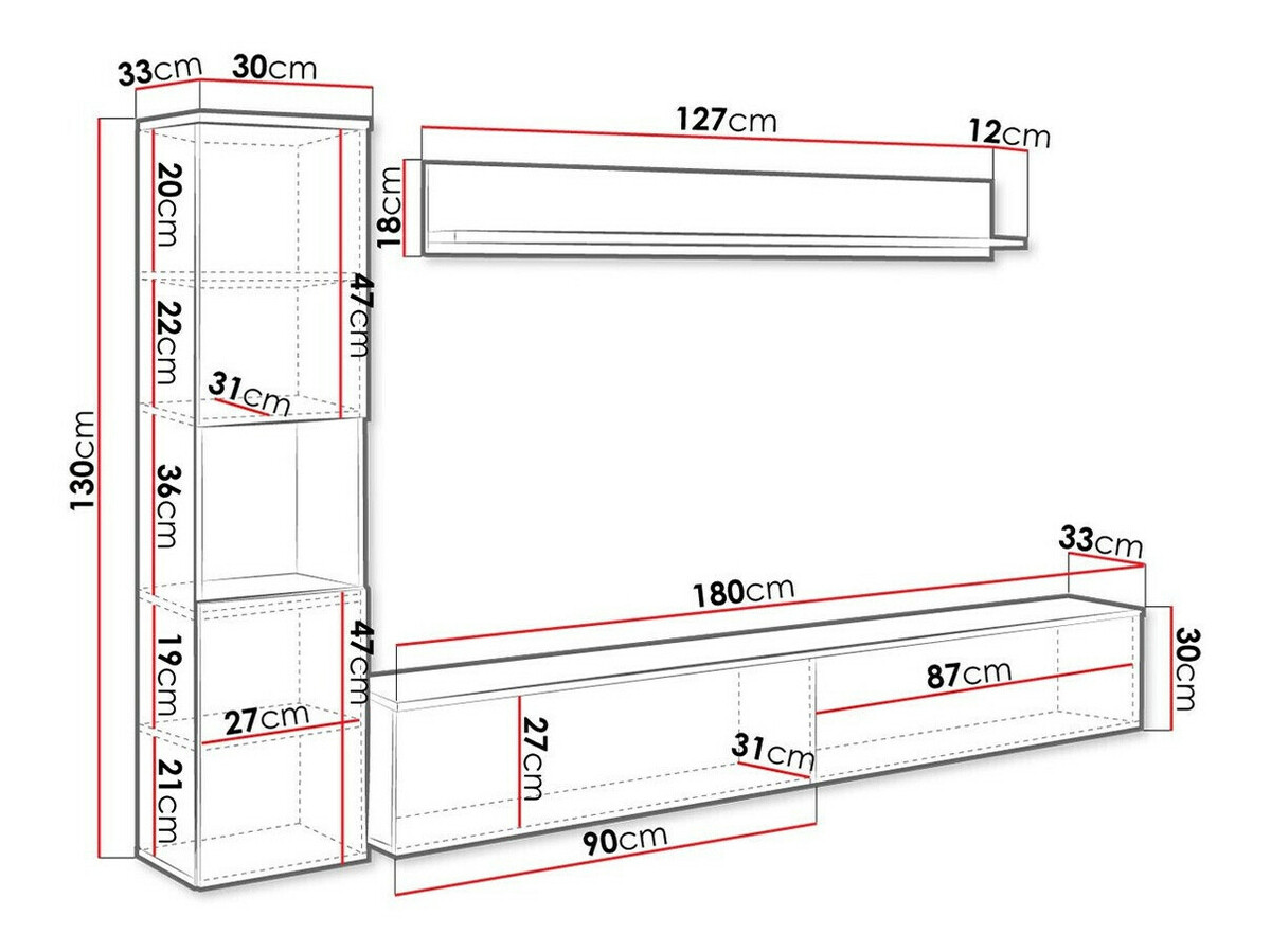 Viesistabas komplekts Sarasota 130 (Votan ozols + Glancēts balts)