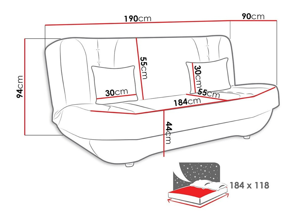 Dīvāns gulta Comfivo 239 (Alova 68 + Alova 07)