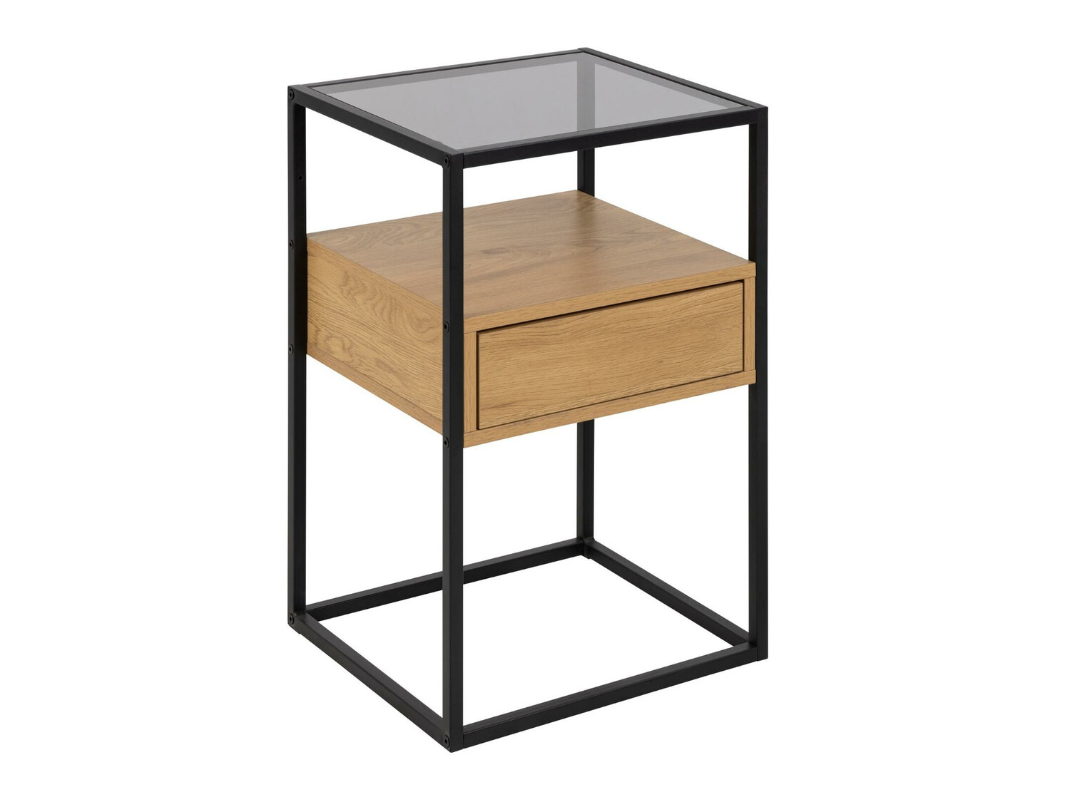 Прикроватная тумбочка Norsica 695 (Чёрный + Дикий дуб)