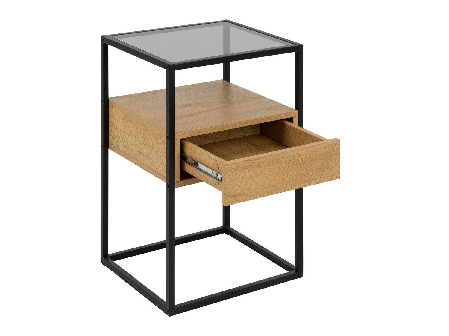 Прикроватная тумбочка Norsica 695 (Чёрный + Дикий дуб)