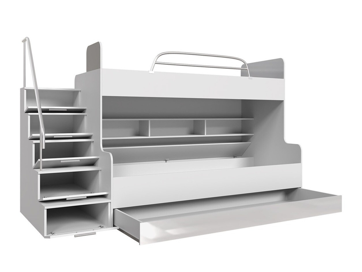 Двухъярусная кровать Salmere 111 (Белый + Глянцевый белый)
