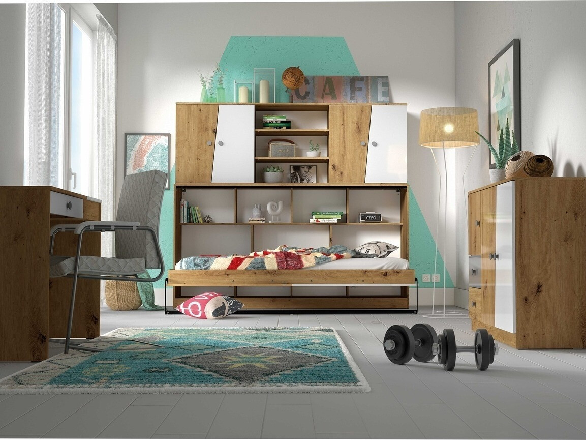 Siena gulta Mirelbu 114 (Artisan ozols + Balts)