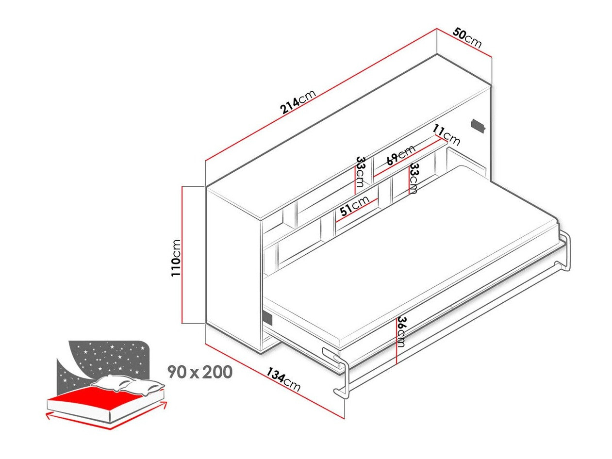 Siena gulta Mirelbu 114 (Artisan ozols + Glancēts balts)