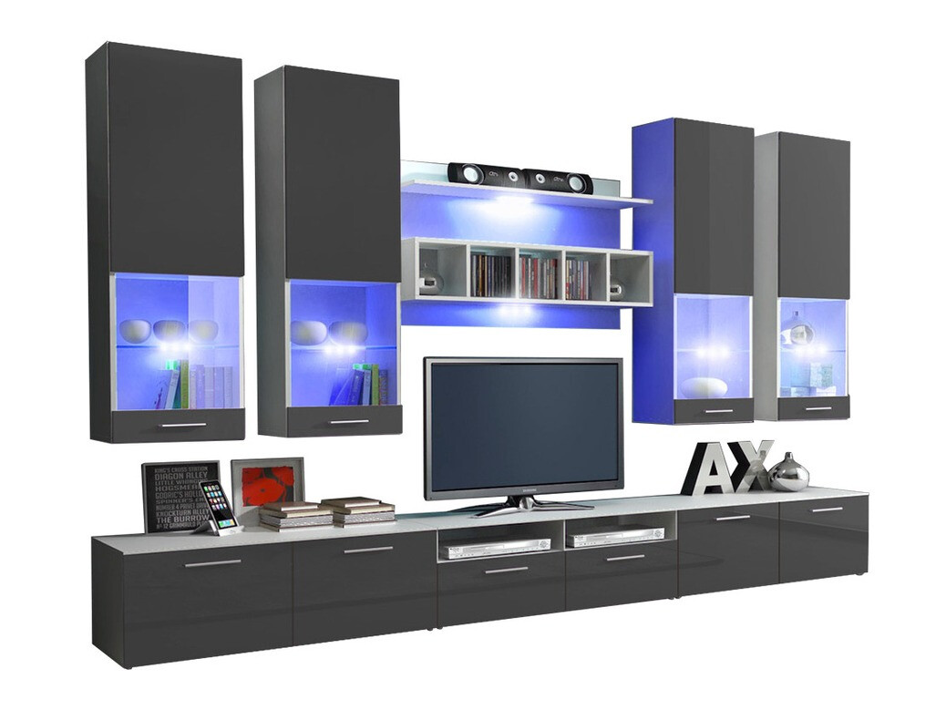 Набор для гостиной Nashville 107 (Белый + Глянцевый серый)