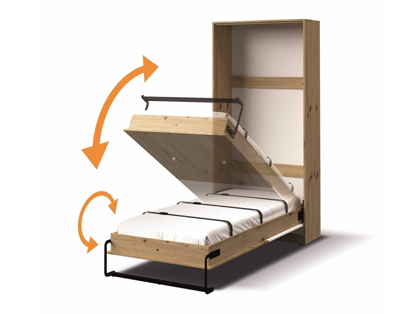 Настенная кровать Mirelbu 113 (Artisan дуб + Белый)