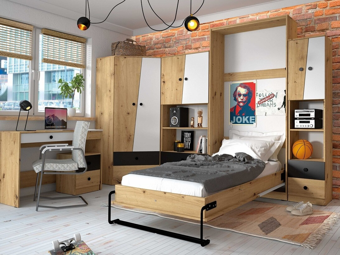 Sienas gulta Mirelbu 113 (Artisan ozols + Balts)