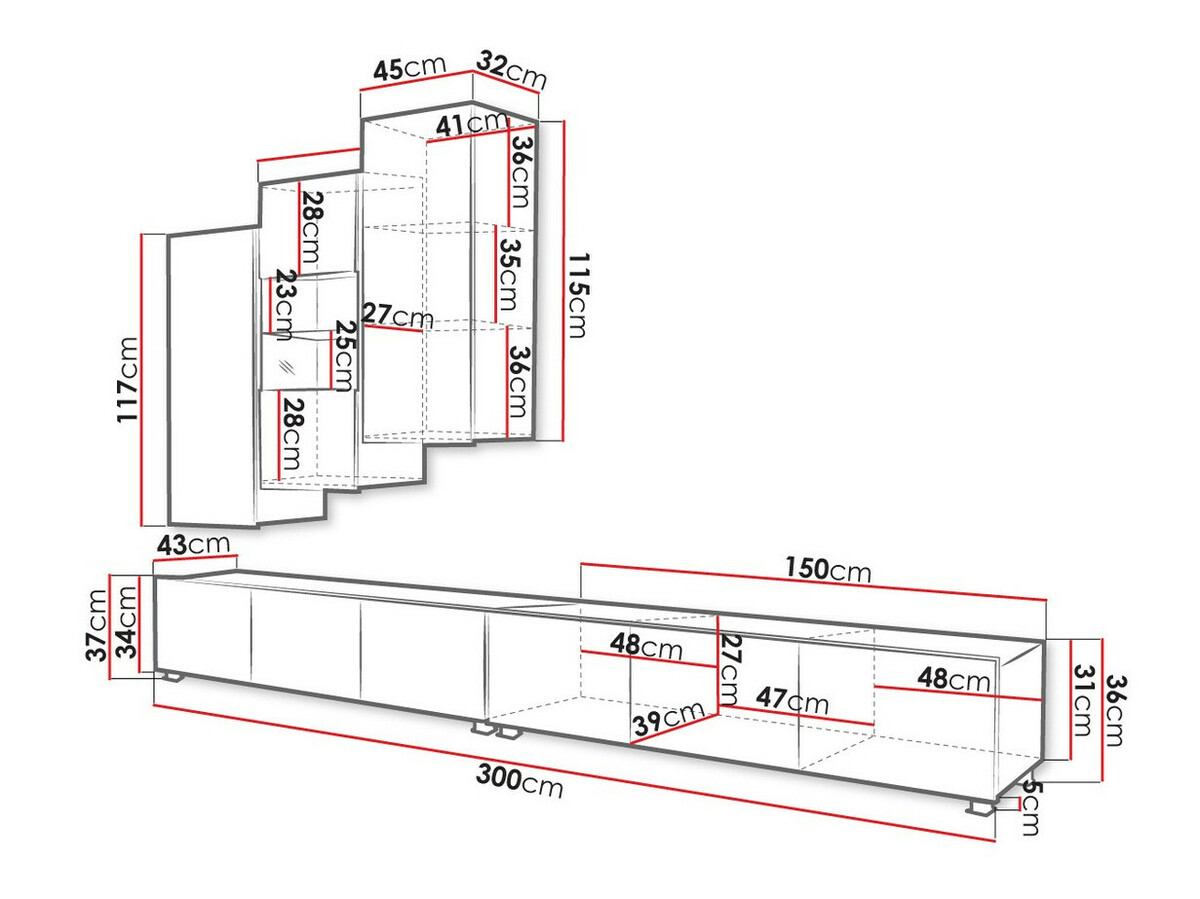 Viesistabas komplekts Tivdalu 133 (Balts + Glancēts balts)